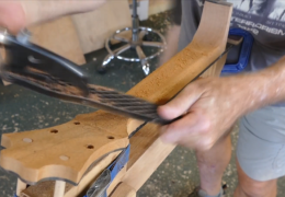 Neck Carving at the August 2019 Guitar Building Workshop